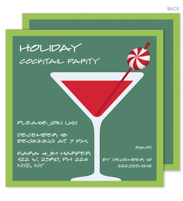 Peppermint Martini Holiday Invitations